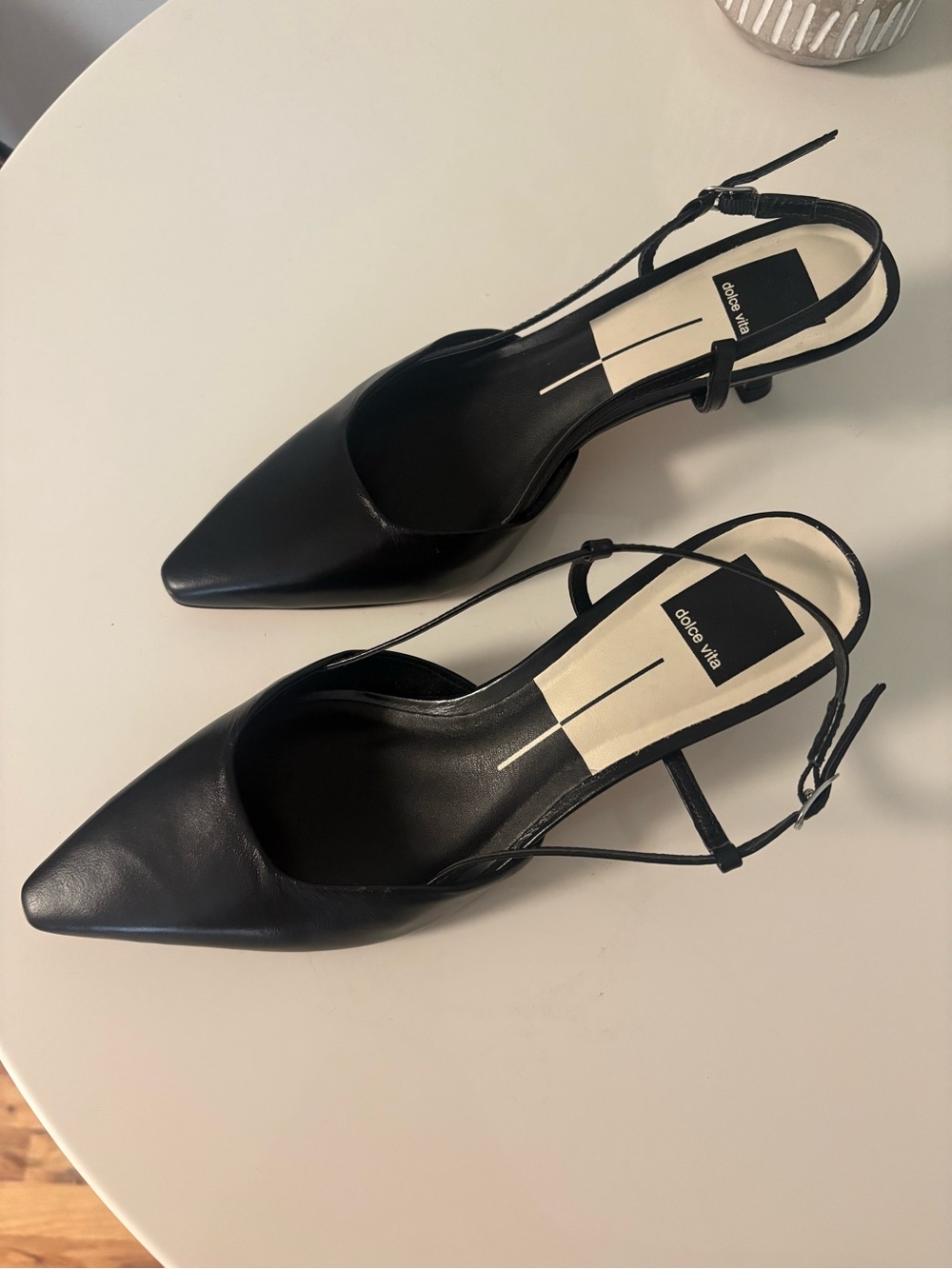 Dolce Vita Black Pointed Slingback Heels
